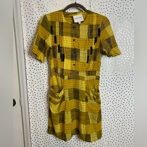 Rachel Antonoff Yellow and Black Geometric Dress